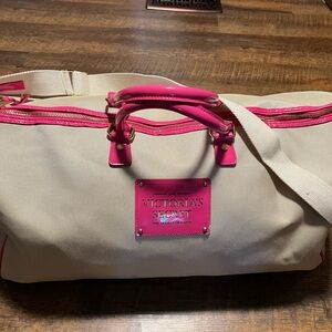 Victoria's Secret Cream and Pink Women's Bag